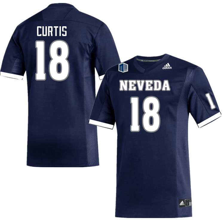 Men-Youth #18 Spencer Curtis Neveda Wolfpack 2023 College Football Jerseys Stitched-Navy